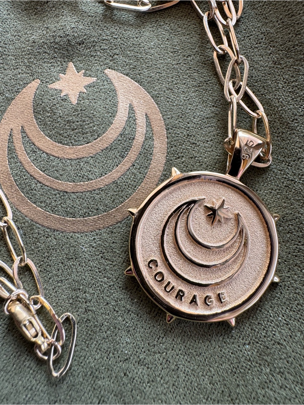Jane Win Courage Small Pendant Coin with Chain - Picture 11 of 11
